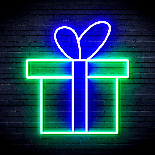 ADVPRO Christmas Present Ultra-Bright LED Neon Sign fnu0143 - Green & Blue