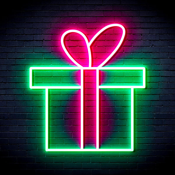 ADVPRO Christmas Present Ultra-Bright LED Neon Sign fnu0143 - Green & Pink