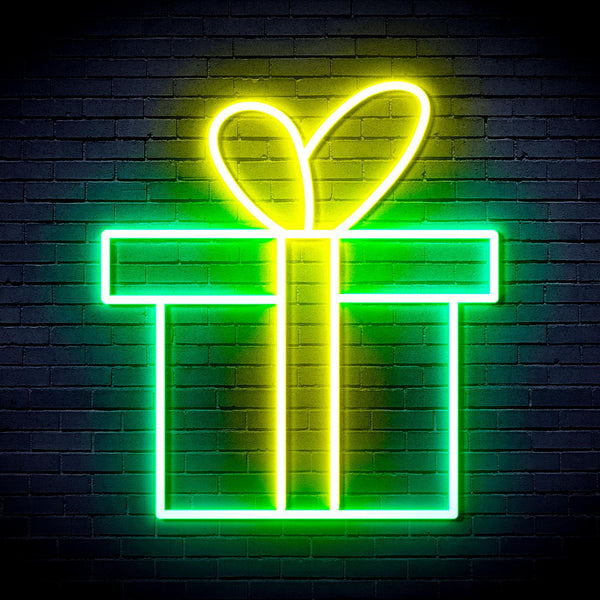 ADVPRO Christmas Present Ultra-Bright LED Neon Sign fnu0143 - Green & Yellow