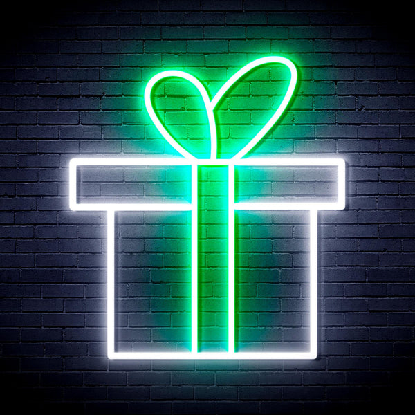 ADVPRO Christmas Present Ultra-Bright LED Neon Sign fnu0143 - White & Green