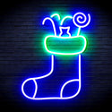 ADVPRO Christmas Hat with Cndies Ultra-Bright LED Neon Sign fnu0145 - Green & Blue