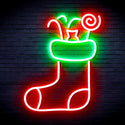 ADVPRO Christmas Hat with Cndies Ultra-Bright LED Neon Sign fnu0145 - Green & Red