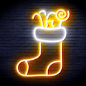ADVPRO Christmas Hat with Cndies Ultra-Bright LED Neon Sign fnu0145 - White & Golden Yellow
