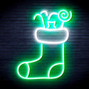 ADVPRO Christmas Hat with Cndies Ultra-Bright LED Neon Sign fnu0145 - White & Green