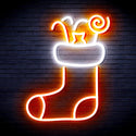 ADVPRO Christmas Hat with Cndies Ultra-Bright LED Neon Sign fnu0145 - White & Orange