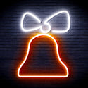 ADVPRO Christmas Bell with Ribbon Ultra-Bright LED Neon Sign fnu0147 - White & Orange
