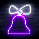 ADVPRO Christmas Bell with Ribbon Ultra-Bright LED Neon Sign fnu0147 - White & Purple