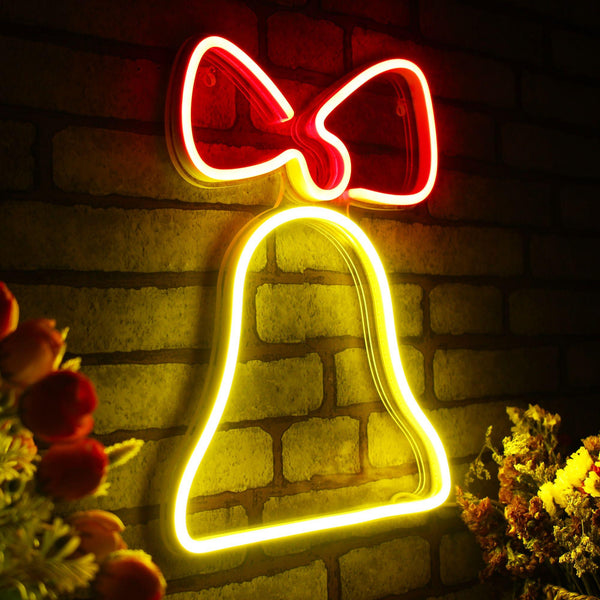 ADVPRO Christmas Bell with Ribbon Ultra-Bright LED Neon Sign fnu0147