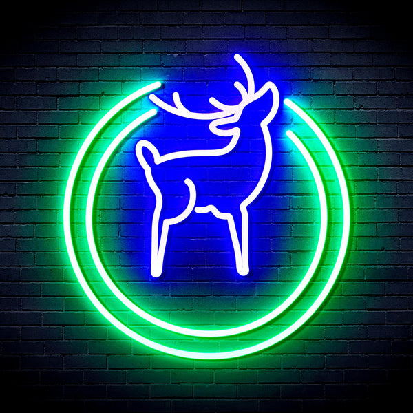 ADVPRO Deer Ultra-Bright LED Neon Sign fnu0148 - Green & Blue