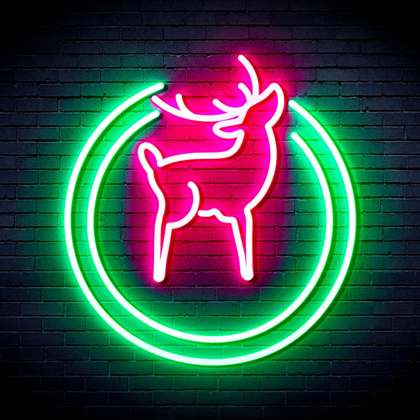 ADVPRO Deer Ultra-Bright LED Neon Sign fnu0148 - Green & Pink