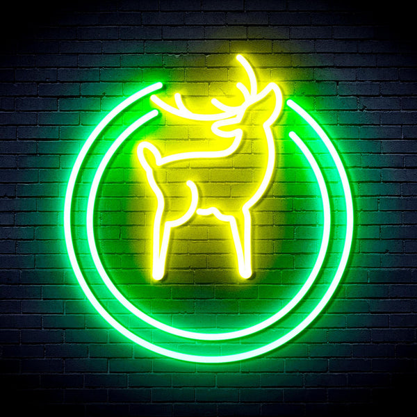 ADVPRO Deer Ultra-Bright LED Neon Sign fnu0148 - Green & Yellow