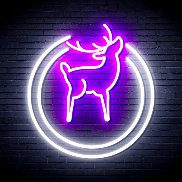 ADVPRO Deer Ultra-Bright LED Neon Sign fnu0148 - White & Purple