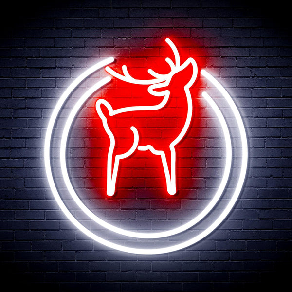 ADVPRO Deer Ultra-Bright LED Neon Sign fnu0148 - White & Red