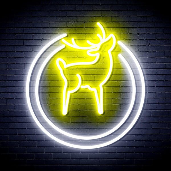 ADVPRO Deer Ultra-Bright LED Neon Sign fnu0148 - White & Yellow