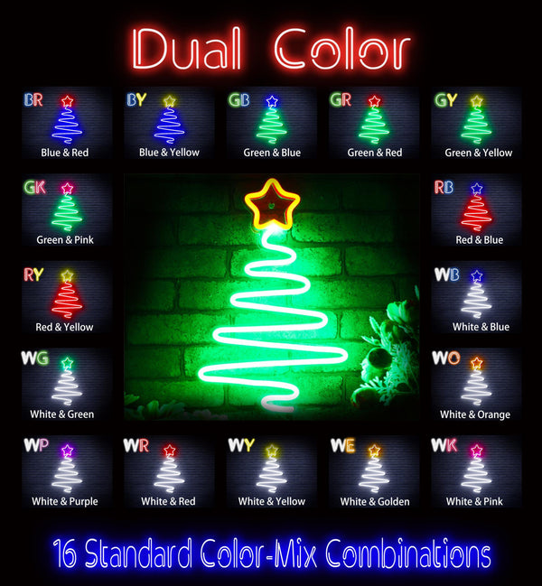 ADVPRO Modern Christmas Tree Ultra-Bright LED Neon Sign fnu0152 - Dual-Color
