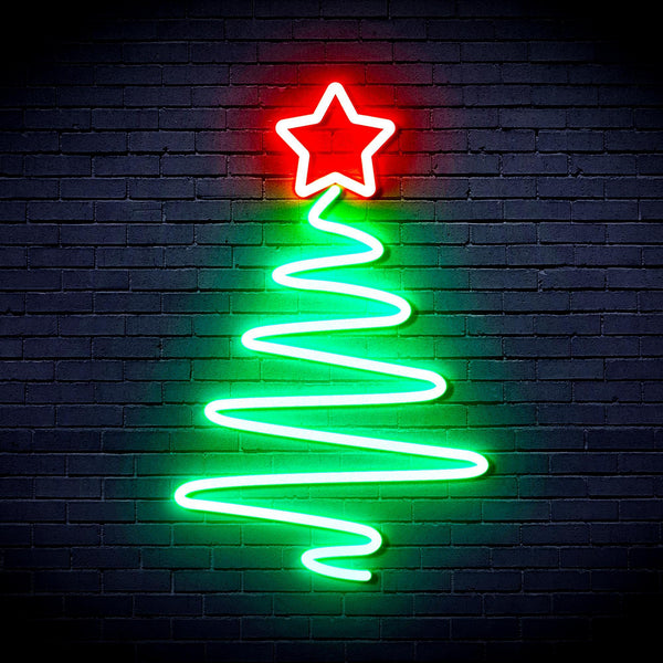ADVPRO Modern Christmas Tree Ultra-Bright LED Neon Sign fnu0152 - Green & Red