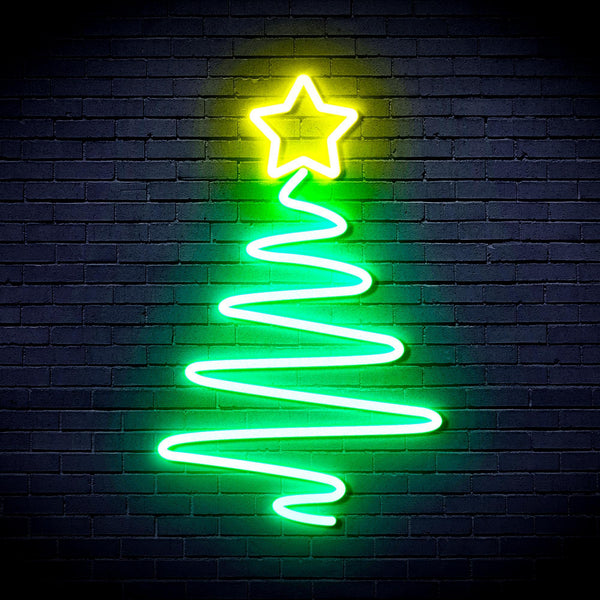 ADVPRO Modern Christmas Tree Ultra-Bright LED Neon Sign fnu0152 - Green & Yellow