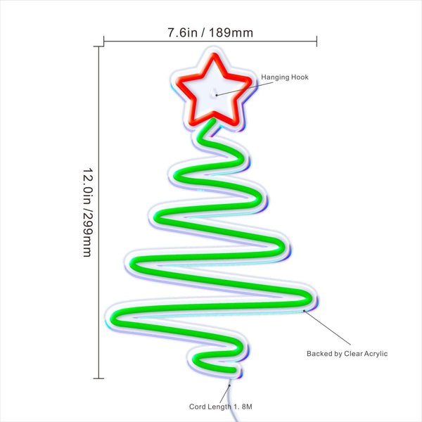 ADVPRO Modern Christmas Tree Ultra-Bright LED Neon Sign fnu0152 - Size