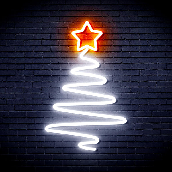 ADVPRO Modern Christmas Tree Ultra-Bright LED Neon Sign fnu0152 - White & Orange