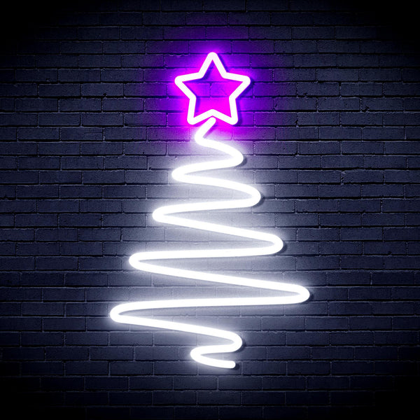 ADVPRO Modern Christmas Tree Ultra-Bright LED Neon Sign fnu0152 - White & Purple