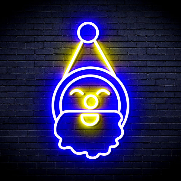 ADVPRO Santa Claus Face Ultra-Bright LED Neon Sign fnu0153 - Blue & Yellow