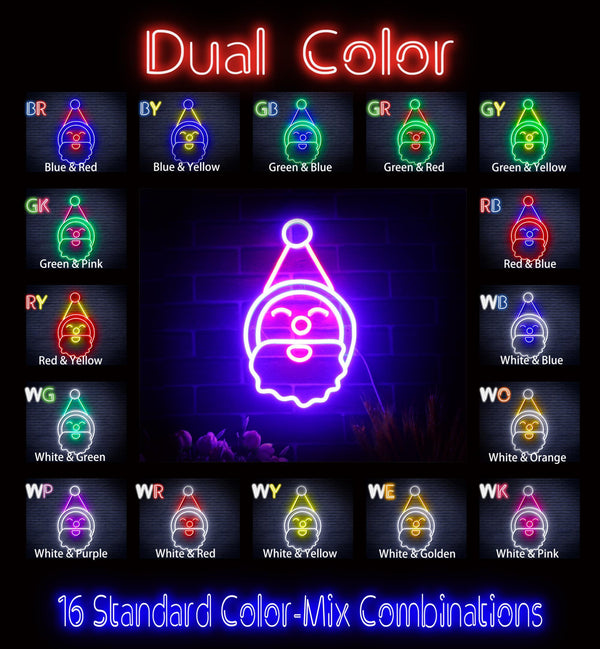 ADVPRO Santa Claus Face Ultra-Bright LED Neon Sign fnu0153 - Dual-Color