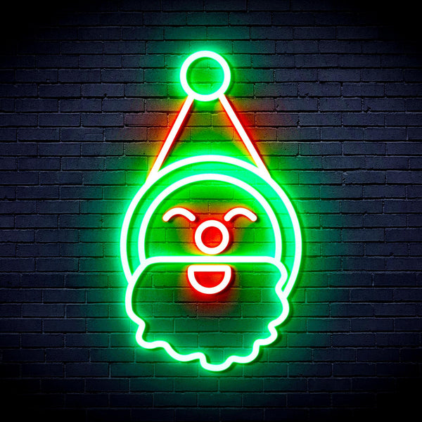 ADVPRO Santa Claus Face Ultra-Bright LED Neon Sign fnu0153 - Green & Red