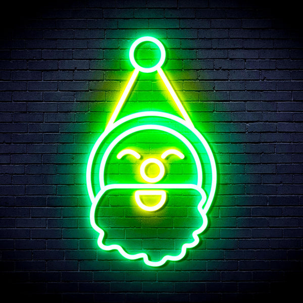 ADVPRO Santa Claus Face Ultra-Bright LED Neon Sign fnu0153 - Green & Yellow