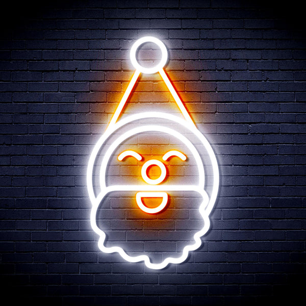 ADVPRO Santa Claus Face Ultra-Bright LED Neon Sign fnu0153 - White & Orange