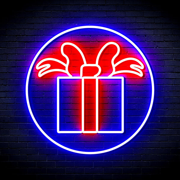 ADVPRO Christmas Present Ultra-Bright LED Neon Sign fnu0154 - Blue & Red