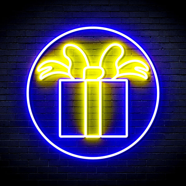 ADVPRO Christmas Present Ultra-Bright LED Neon Sign fnu0154 - Blue & Yellow