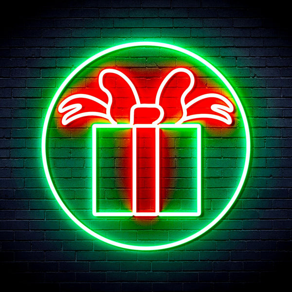 ADVPRO Christmas Present Ultra-Bright LED Neon Sign fnu0154 - Green & Red