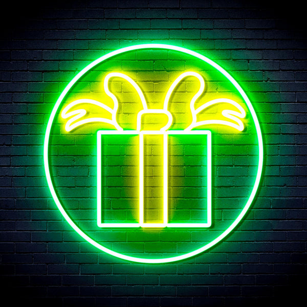 ADVPRO Christmas Present Ultra-Bright LED Neon Sign fnu0154 - Green & Yellow