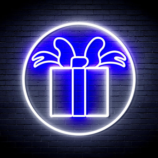 ADVPRO Christmas Present Ultra-Bright LED Neon Sign fnu0154 - White & Blue