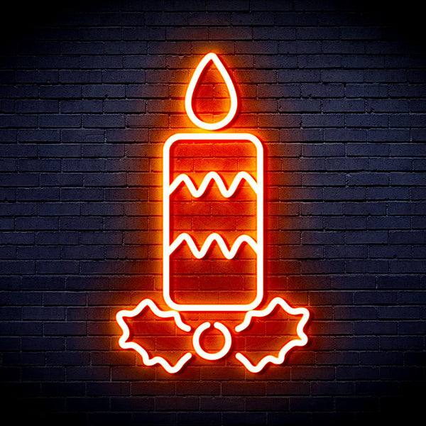 ADVPRO Christmas Candle Ultra-Bright LED Neon Sign fnu0156 - Orange