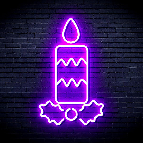 ADVPRO Christmas Candle Ultra-Bright LED Neon Sign fnu0156 - Purple