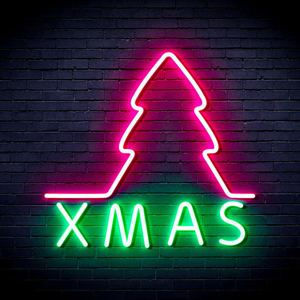 ADVPRO Simple Christmas Tree Ultra-Bright LED Neon Sign fnu0157 - Green & Pink