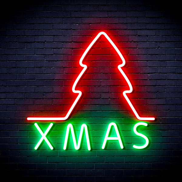 ADVPRO Simple Christmas Tree Ultra-Bright LED Neon Sign fnu0157 - Green & Red
