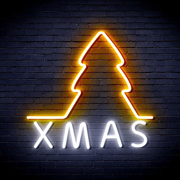 ADVPRO Simple Christmas Tree Ultra-Bright LED Neon Sign fnu0157 - White & Golden Yellow