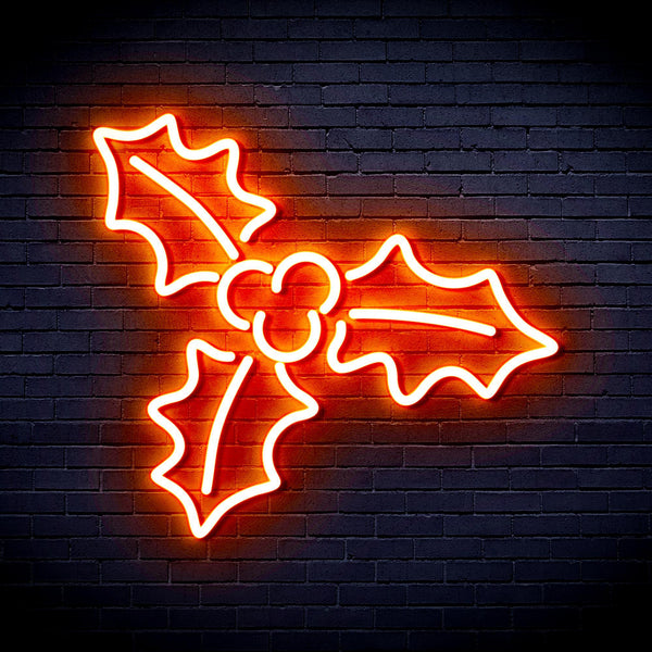 ADVPRO Christmas Holly Ultra-Bright LED Neon Sign fnu0158 - Orange