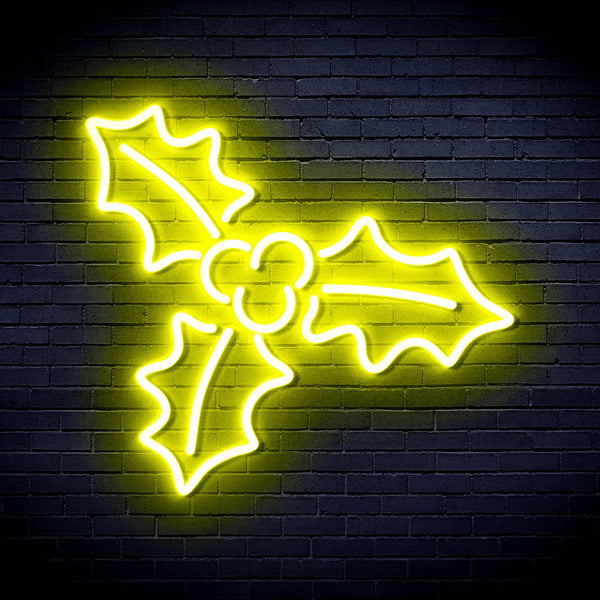 ADVPRO Christmas Holly Ultra-Bright LED Neon Sign fnu0158 - Yellow