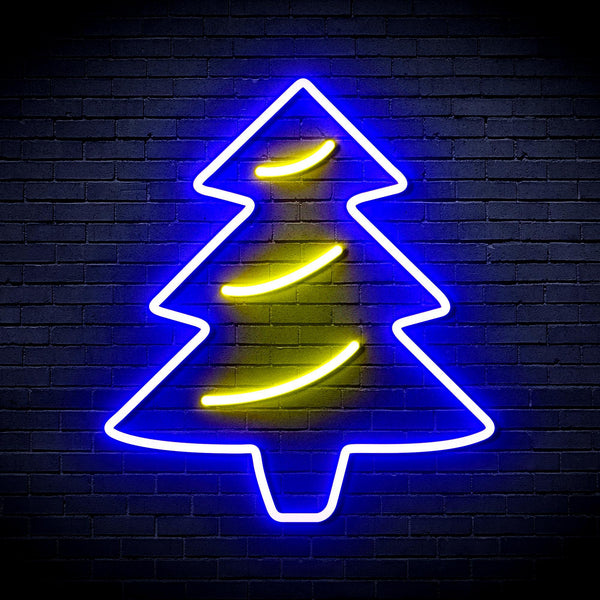 ADVPRO Christmas Tree Ultra-Bright LED Neon Sign fnu0159 - Blue & Yellow