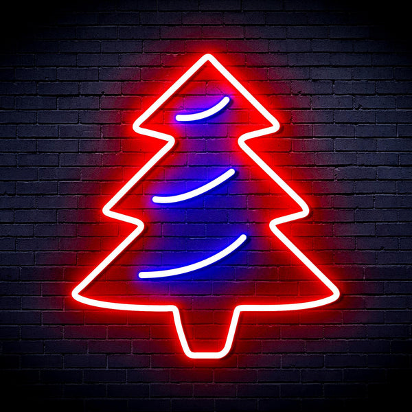 ADVPRO Christmas Tree Ultra-Bright LED Neon Sign fnu0159 - Red & Blue