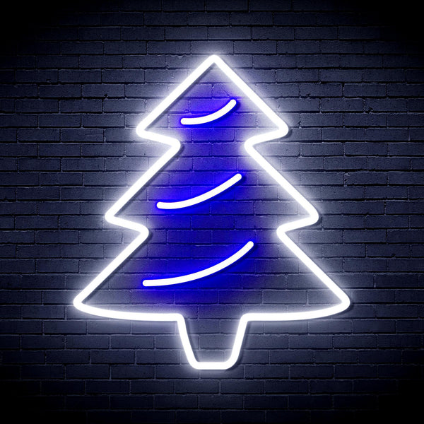 ADVPRO Christmas Tree Ultra-Bright LED Neon Sign fnu0159 - White & Blue