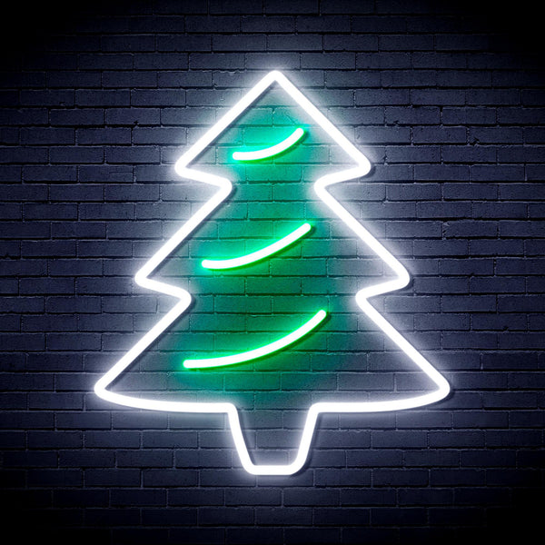 ADVPRO Christmas Tree Ultra-Bright LED Neon Sign fnu0159 - White & Green
