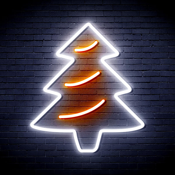 ADVPRO Christmas Tree Ultra-Bright LED Neon Sign fnu0159 - White & Orange