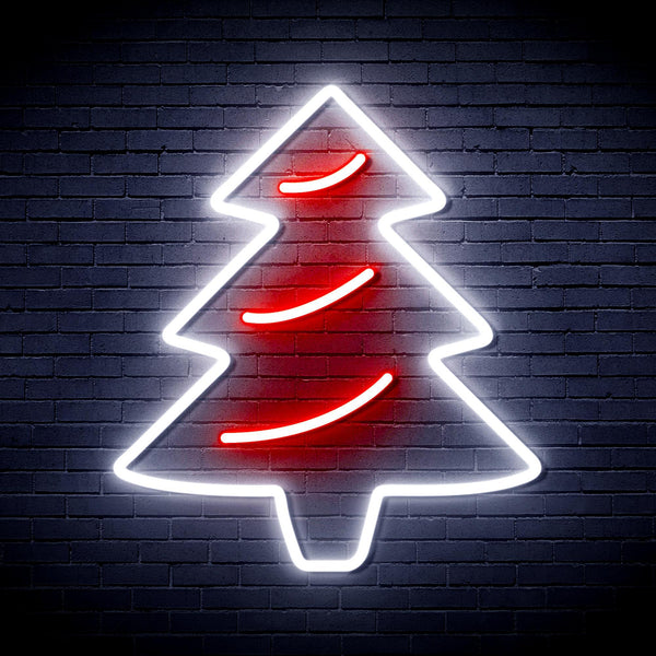 ADVPRO Christmas Tree Ultra-Bright LED Neon Sign fnu0159 - White & Red