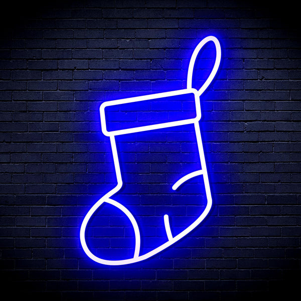 ADVPRO Christmas Sock Ultra-Bright LED Neon Sign fnu0160 - Blue