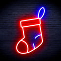 ADVPRO Christmas Sock Ultra-Bright LED Neon Sign fnu0160 - Blue & Red