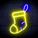 ADVPRO Christmas Sock Ultra-Bright LED Neon Sign fnu0160 - Blue & Yellow
